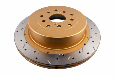 DBA Rear 4000 Series XS Gold Drilled & Slotted Brake Rotor For 2004-07 Subaru WRX STI DBA Rear 4000 Series XS Gold Drilled & Slotted Brake Rotor For 2004-07 Subaru WRX STI