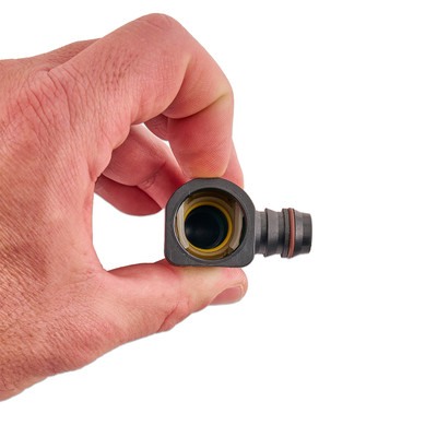 IAG 5/8" SAE Quick Connect Female to 5/8" Hose Barb Right Angled (90 degrees) - Function