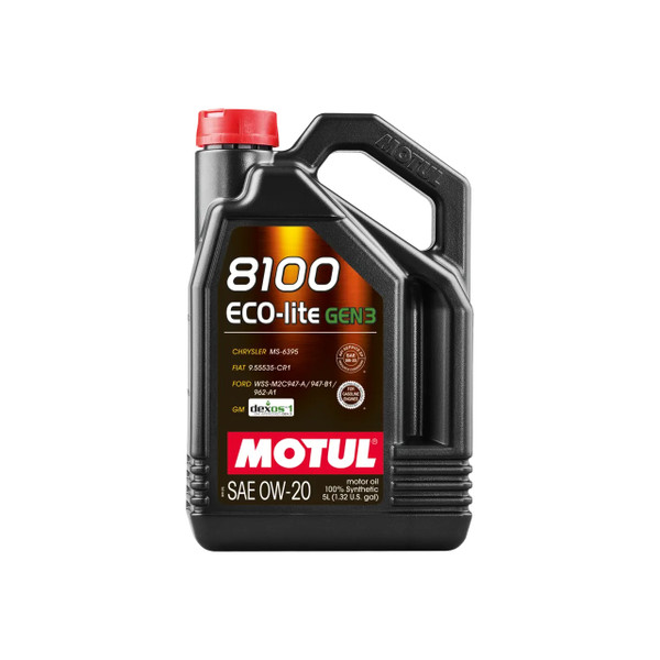 MOTUL 8100 0W20 Eco-Lite Gen3 Full Synthetic Motor Oil 5L