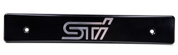 Turbo Billet Aluminum License Plate Delete Black Machined STi Logo