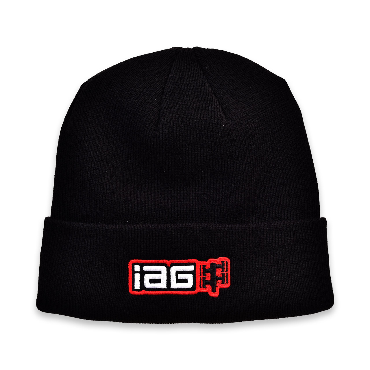 IAG Performance Boxer Logo Watch Cap Beanie (Black) Front