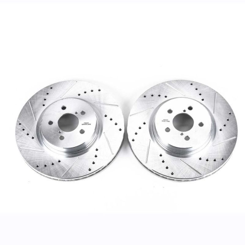 Power Stop Evolution Drilled & Slotted Front Rotors For 2005-12 Subaru Legacy GT - Pair Power Stop Evolution Drilled & Slotted Front Rotors For 2005-12 Subaru Legacy GT - Pair