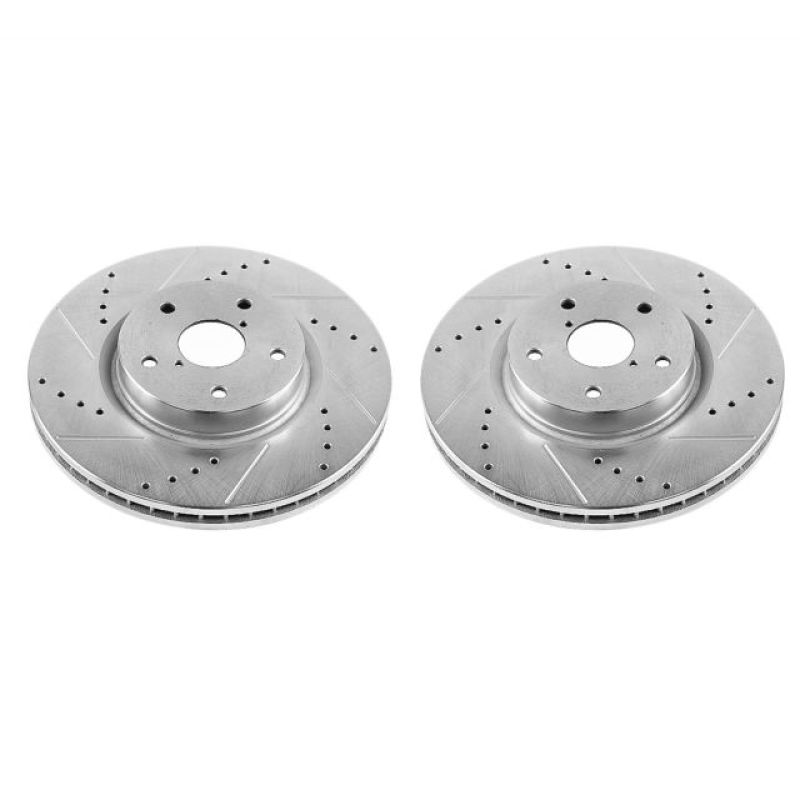 Power Stop Evolution Drilled & Slotted Front Rotors For 2015-21 Subaru WRX - Pair Power Stop Evolution Drilled & Slotted Front Rotors For 2015-21 Subaru WRX - Pair