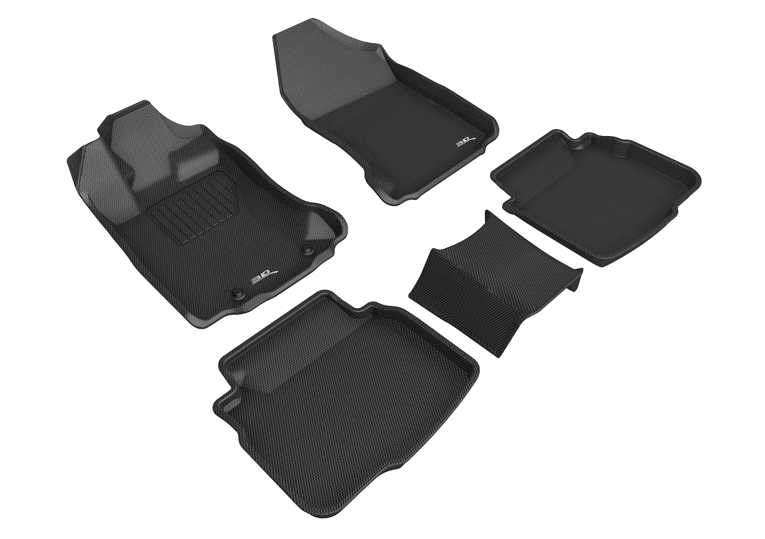 3D MAXpider 20-22 Tesla Model 3 Kagu 1st & 2nd Row Floormats - Black