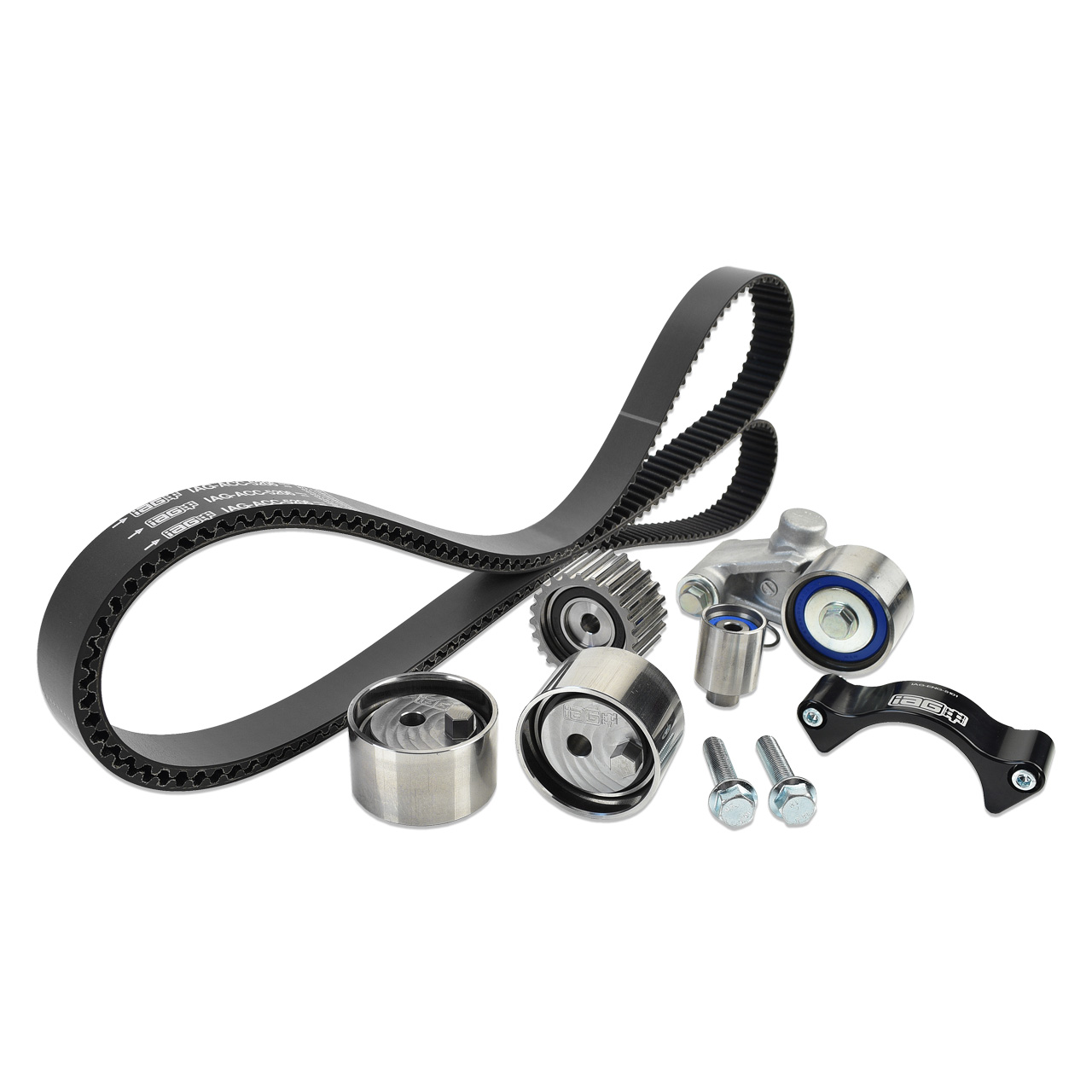 IAG Timing Belt Kit with IAG Black Racing Belt, Timing Guide, Adjustable Idlers & Tensioner for 02-14 WRX, 04-21 STI