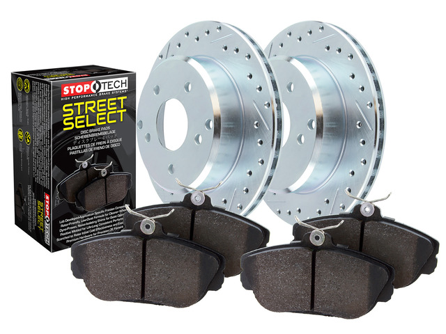 StopTech Select - 2 Wheel Brake Kit with Cross-Drilled & Slotted Rotors