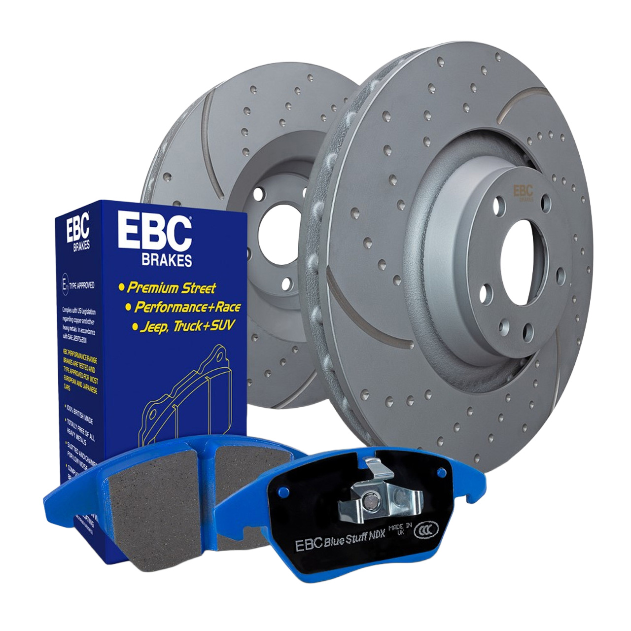 EBC S6 Bluestuff NDX Rear Brake Pads and Gray GD Rear Rotors Kit For 2022+ Subaru WRX