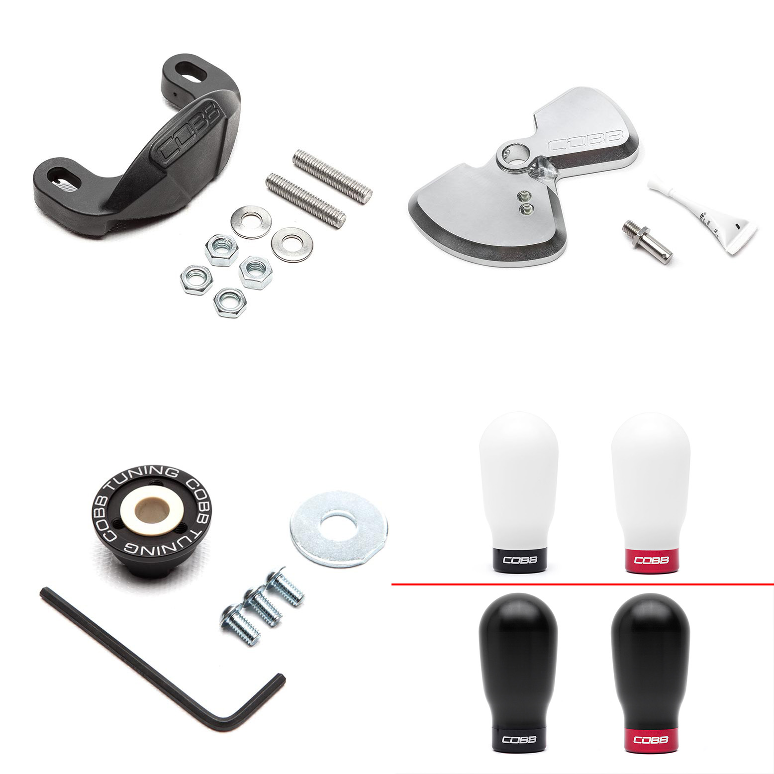 COBB Stage 1+ Drivetrain Package (Tall Weighted Shift Knob) For 2015-26 Subaru WRX - White