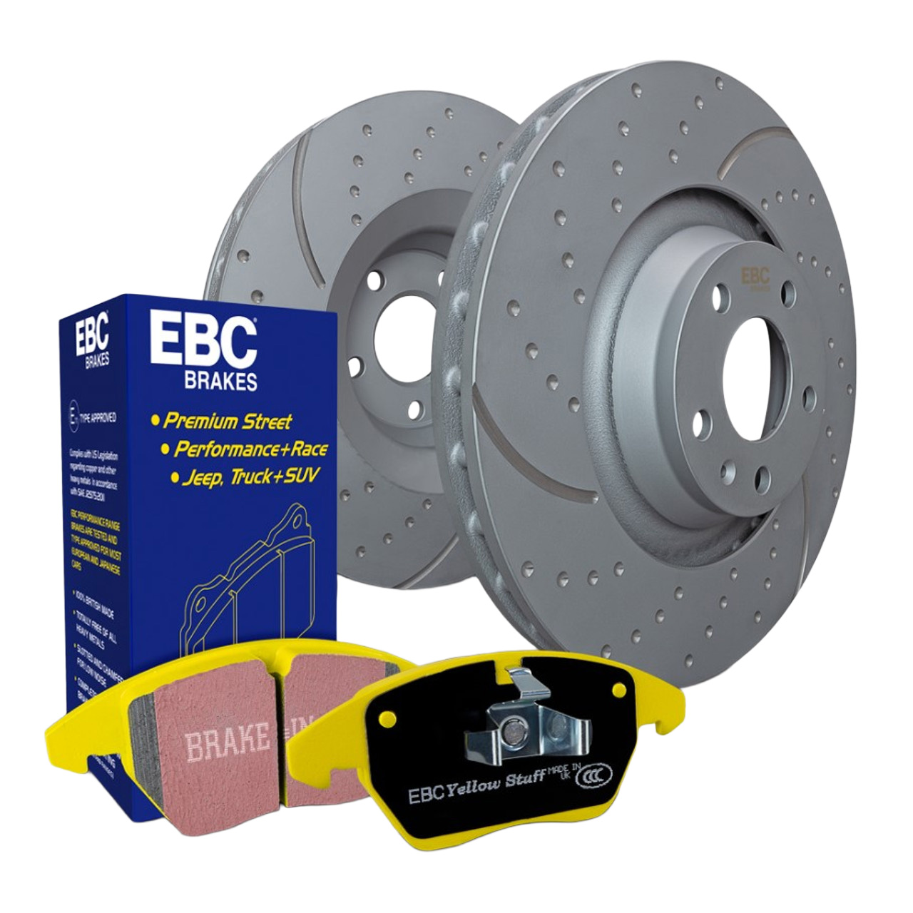 EBC S5 Yellowstuff Sport Front Brake Pads and Gray GD Front Rotors Kit For 2022+ Subaru WRX
