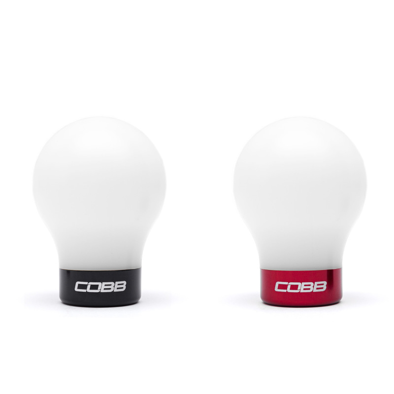 COBB Subaru 6-Speed Weighted COBB Shift Knob - White w/ Black and Red Collar - 213360-W