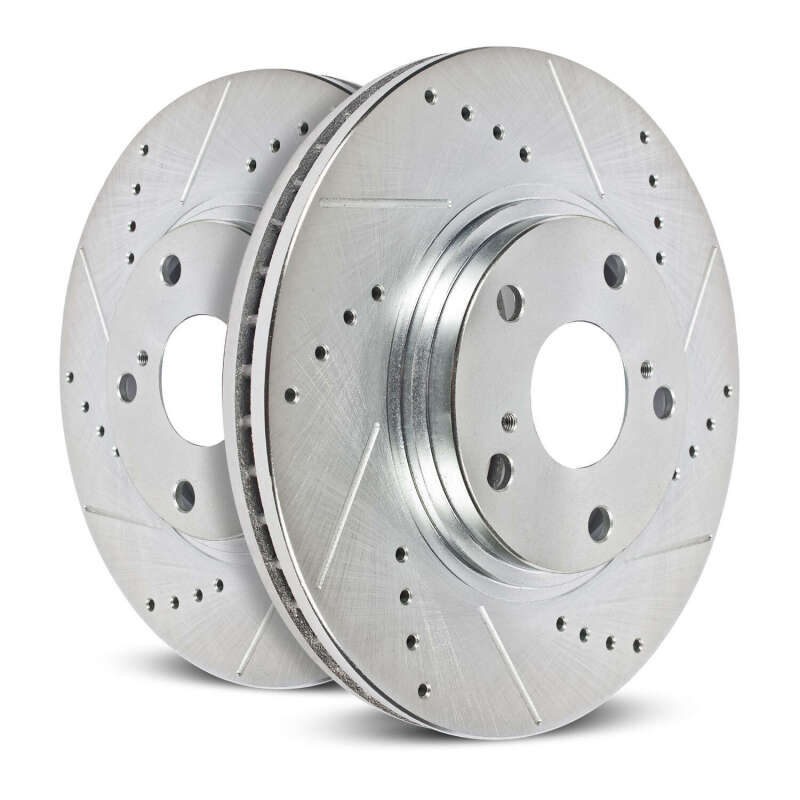 Power Stop Front Evolution Drilled & Slotted Rotors For 2022-24 Subaru WRX, 19-24 Forester - Pair