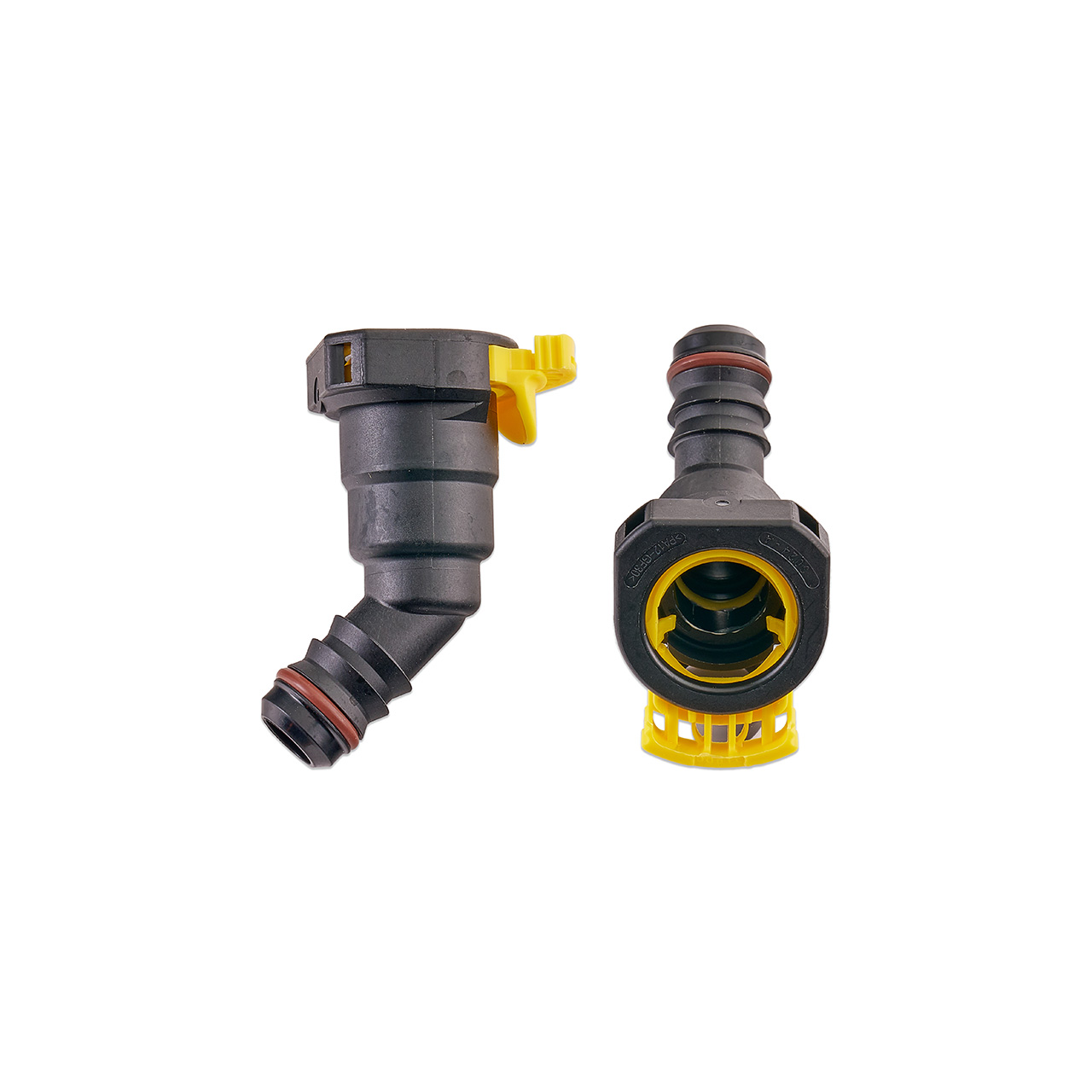 IAG 1/2" SAE Quick Connect Female to 1/2" Hose Barb Angled (135 / 45 degrees)