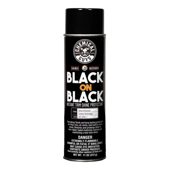 Chemical Guys Black on Black Instant Trim Shine Spray Dressing - 11oz - Case of 6