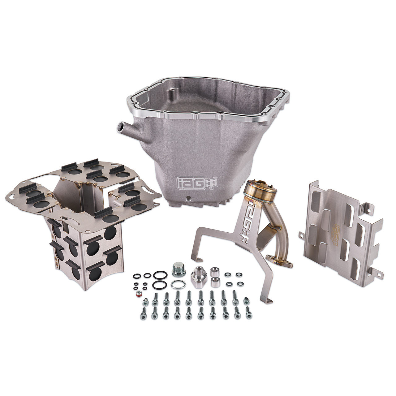 IAG EJ Competition Series Oil Pan Package (Silver Pan / Pickup / Comp Baffle / Windage Tray) For WRX, STI, LGT, FXT