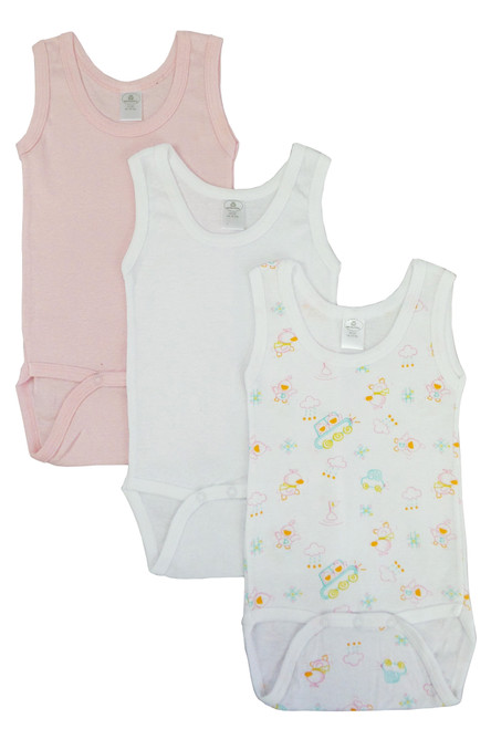 Rib Knit Variety Sleeveless Tank Top Onezie 3-Pack