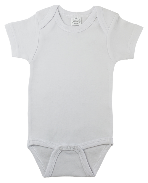 White Interlock Short Sleeve Onezies