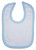 White Interlock Bib Blue Binding