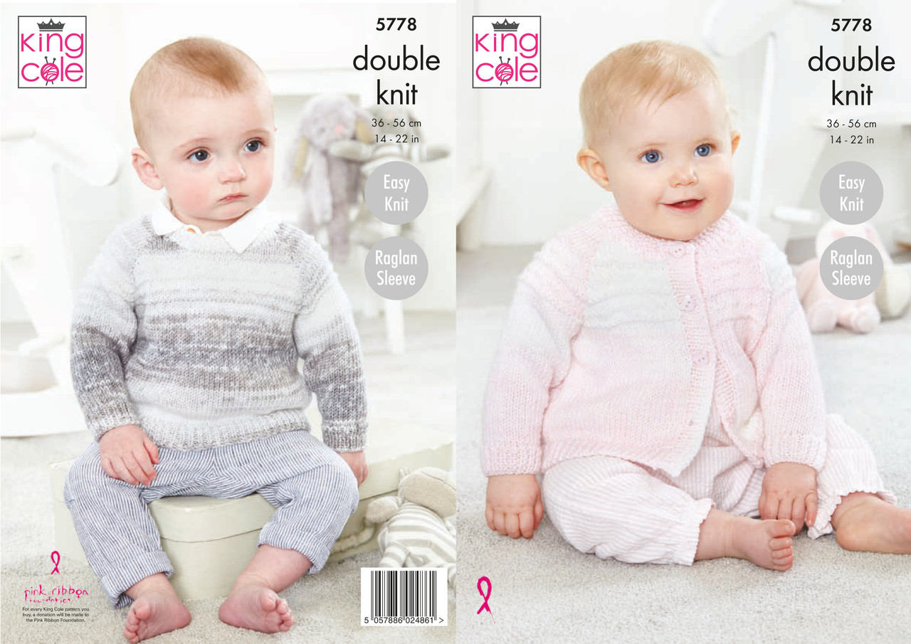 King Cole 5778 Baby Pure DK Cardigan & Sweater Pattern