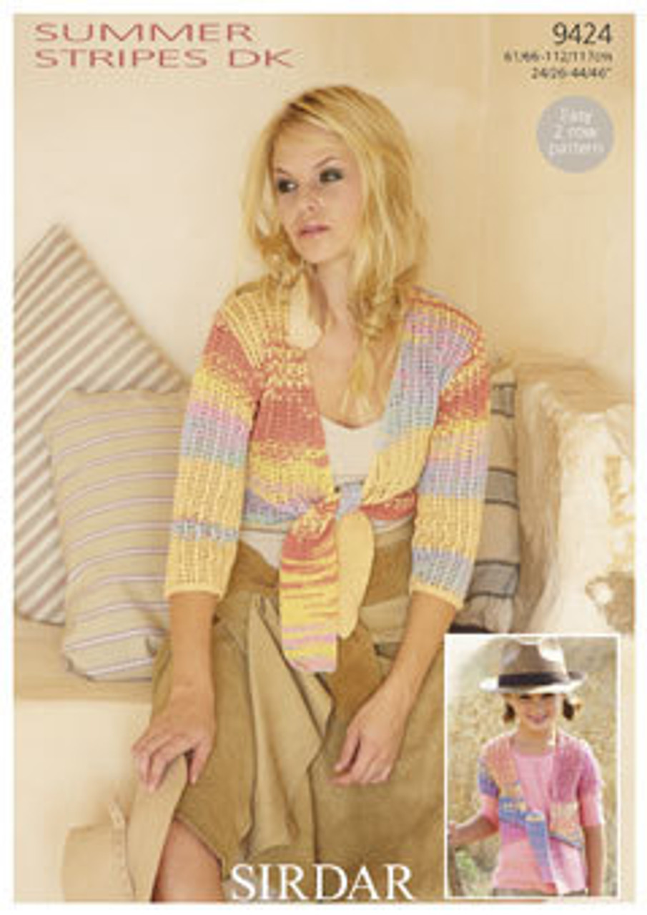 Sirdar 9424 Summer Stripes Cardigan Pattern