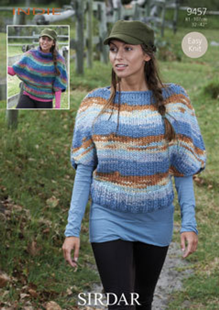 Roll Neck Poncho 10148 pattern by Sirdar