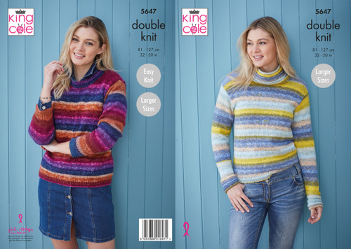 King Cole 5647 Ladies Sweater Pattern