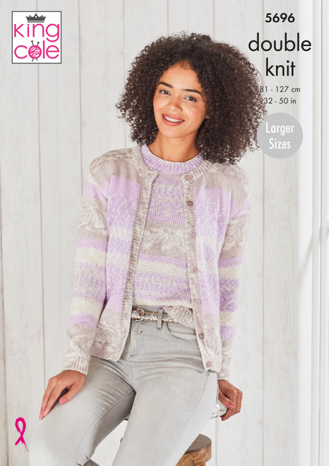 King Cole 5696 Fjord DK Ladies Cardigan & Sweater Pattern King Cole 5696 Fjord DK Ladies Cardigan & Sweater Pattern