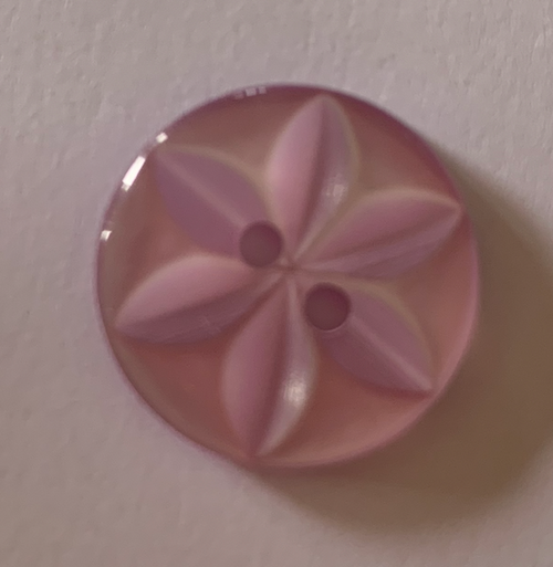 12mm  Lilac Traditional Round Flower Button