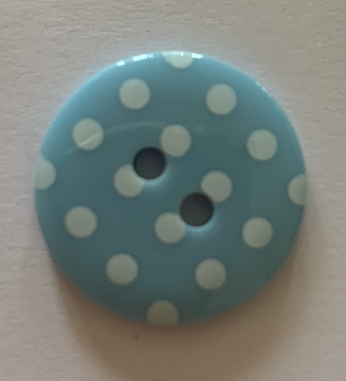 18mm Pale Blue White Spot Button
