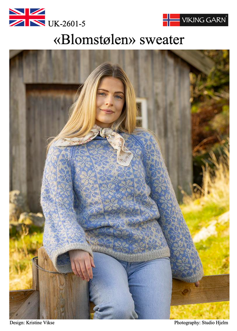 Viking Wool BLomstølen Sweater Blue Pattern 2601-5a pdf