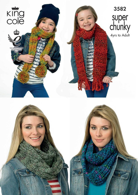 King Cole 3582 Gypsy Super Chunky Scarf Pattern
