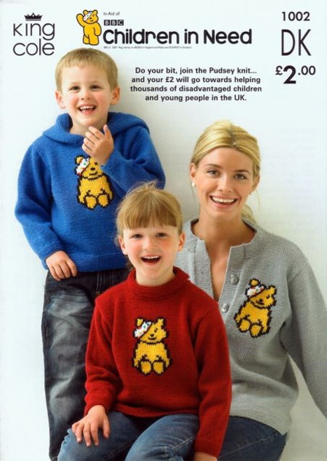 King Cole 1002 Pudsey Bear Sweaters & Cardigan