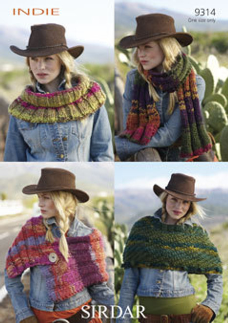 Sirdar 9314 Indie Scarf & Cowl pattern Sirdar 9314 Indie Scarf & Cowl pattern