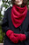 Twofold Bandana & Mittens Kit in Garnet