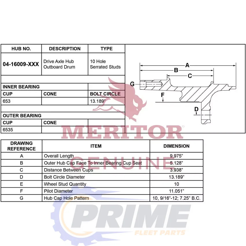 Prime Fleet Parts image for 16160091001