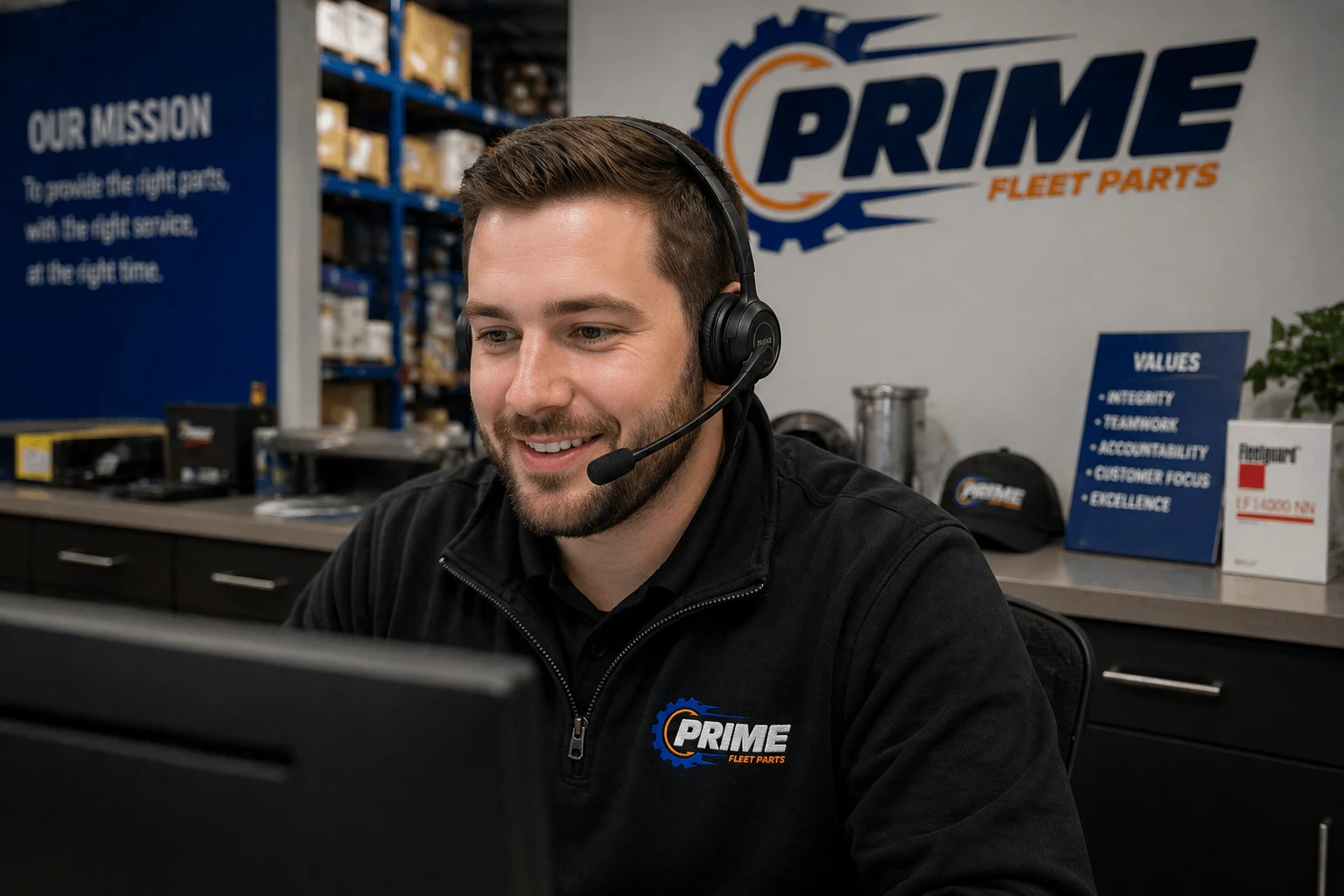 Prime Fleet Parts customer support representative