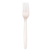 Mediumweight Polystyrene Cutlery, Fork, Plastic, White, 100/Box
