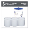 Power Clean Wipers For Wettask Customizable Wet Wiping System With (1) Bucket, 6 x 12, Unscented, 95/Roll, 6 Rolls/Carton