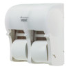 Compact Quad Vertical Four-Roll Coreless Tissue Dispenser, 12.06 x 8 x 14.44, White
