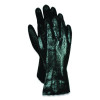 Rough Finish Single Dipped Pvc Gloves, 12" Long, Large, Black, 12 Pairs
