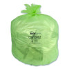 Biotuf Compostable Can Liners, 30 Gal, 1 Mil, 28" x 45", Green, 25 Bags/Roll, 5 Rolls/Carton