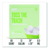 Tab-Tie Tall Kitchen Trash Bags, Tie-Flap, 13 Gal, 28" x 24", White, 80/Box