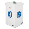 Waste And Recycling Bins, 42 Gal, Corrugated Paper, White, 10/Carton