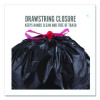 Drawstring Heavy-Duty Trash Bags, 33 Gal, 1.1 Mil, 37" X 33", Black, 30/Box