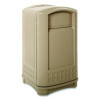Plaza Indoor/Outdoor Waste Container, 50 Gal, Plastic, Beige