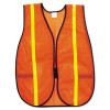 Polyester Mesh Safety Vest, One Size Fits Most, Orange With 0.75" Lime Green Stripe