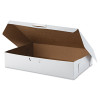 White One-Piece Non-Window Bakery Boxes, 1/2-Sheet Cake Box, 19 x 14 x 4, White, Paper, 50/Carton