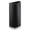 Half-Round Receptacle, 15 Gal, Steel, Black