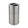 Dual Recycling Receptacle, 30 Gal, Steel, Stainless Steel