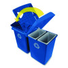Glutton Recycling Station, Four-Stream, 92 Gal, Plastic, Blue