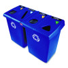 Glutton Recycling Station, Four-Stream, 92 Gal, Plastic, Blue